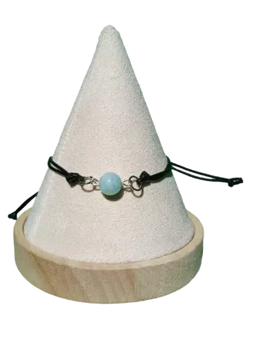 Bracelet 1 perle Amazonite bleue AB